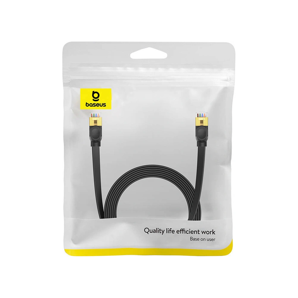 Hurtownia GSM - Hálózati kábel Baseus, Ethernet RJ45, 10 Gbps, Cat.7, 5m (fekete) - BSU4608 - {ean13} - Hurt