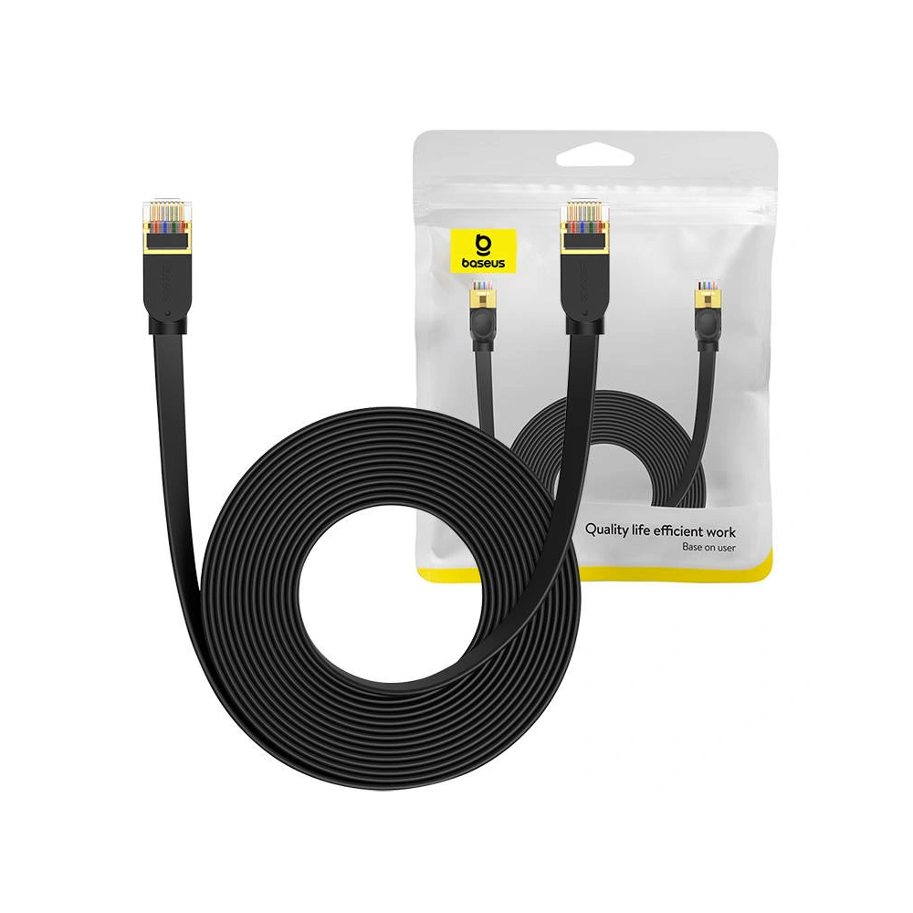 Hurtownia GSM - Síťový kabel Baseus, Ethernet RJ45, 10 Gbps, Cat.7, 8m (černý) - BSU4609 - {ean13} - Hurt