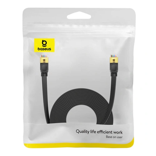 Kabel sieciowy Baseus, Ethernet RJ45, 10 Gbps, Cat.7, 8m (czarny)