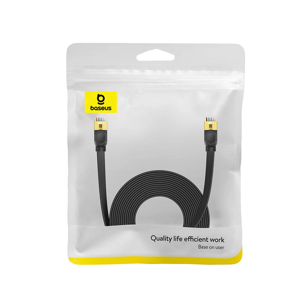 Hurtownia GSM - Hálózati kábel Baseus, Ethernet RJ45, 10 Gbps, Cat.7, 8m (fekete) - BSU4609 - {ean13} - Hurt