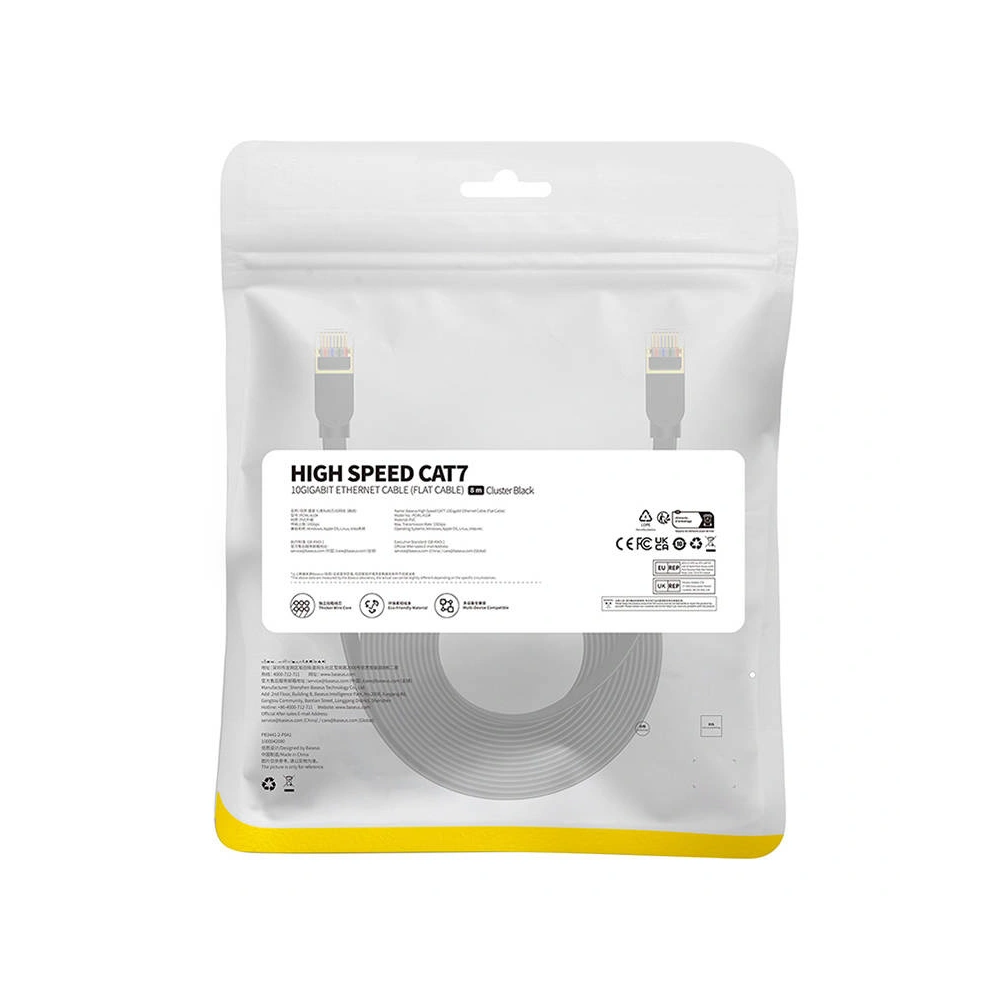 Hurtownia GSM - Hálózati kábel Baseus, Ethernet RJ45, 10 Gbps, Cat.7, 8m (fekete) - BSU4609 - {ean13} - Hurt
