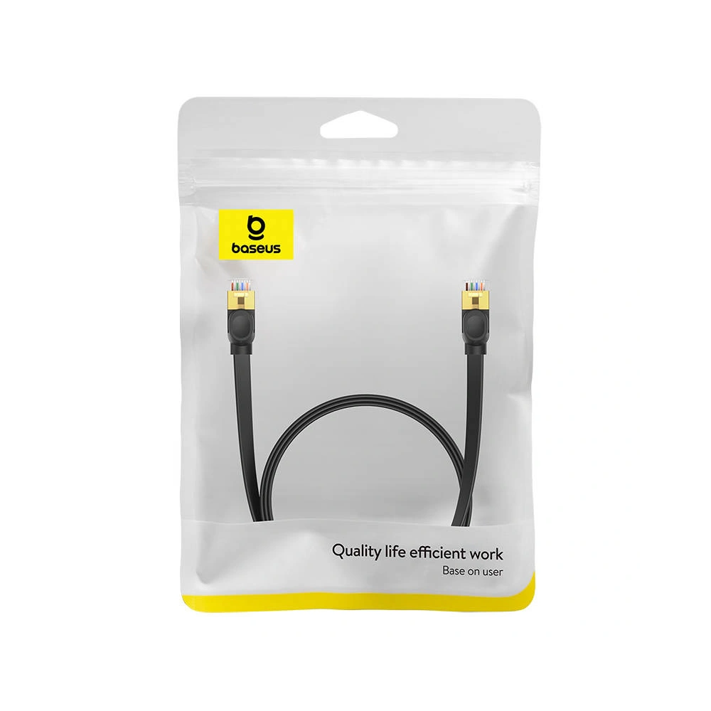 Hurtownia GSM - Hálózati kábel Baseus, Ethernet RJ45, 10 Gbps, Cat.7, 1,5m (fekete) - BSU4610 - {ean13} - Hurt