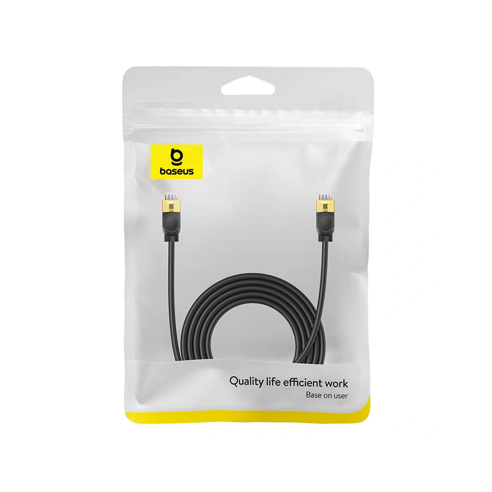 Hurtownia GSM - Hálózati kábel Baseus High Speed, Ethernet RJ45, 10 Gbps, Cat.7, 3m (fekete) - BSU4611 - {ean13} - Hurt