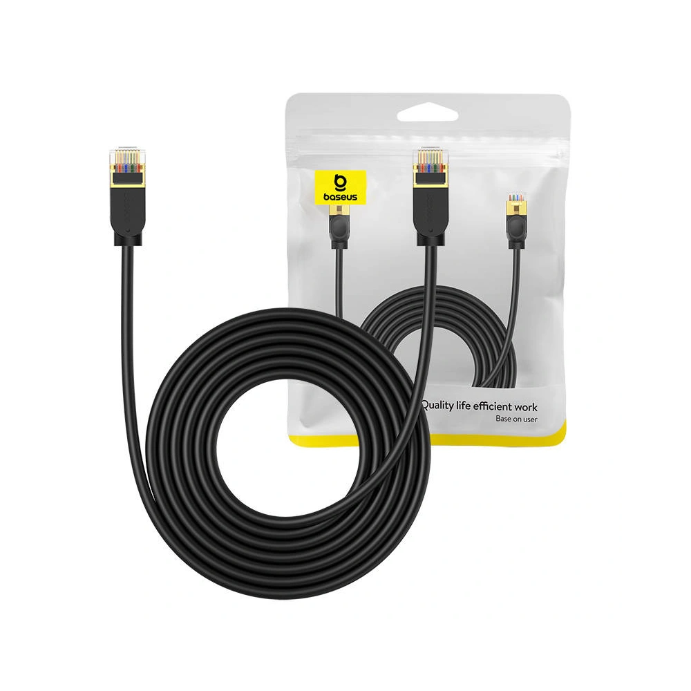 Hurtownia GSM - Hálózati kábel Baseus High Speed, Ethernet RJ45, 10 Gbps, Cat.7, 5m (fekete) - BSU4612 - {ean13} - Hurt
