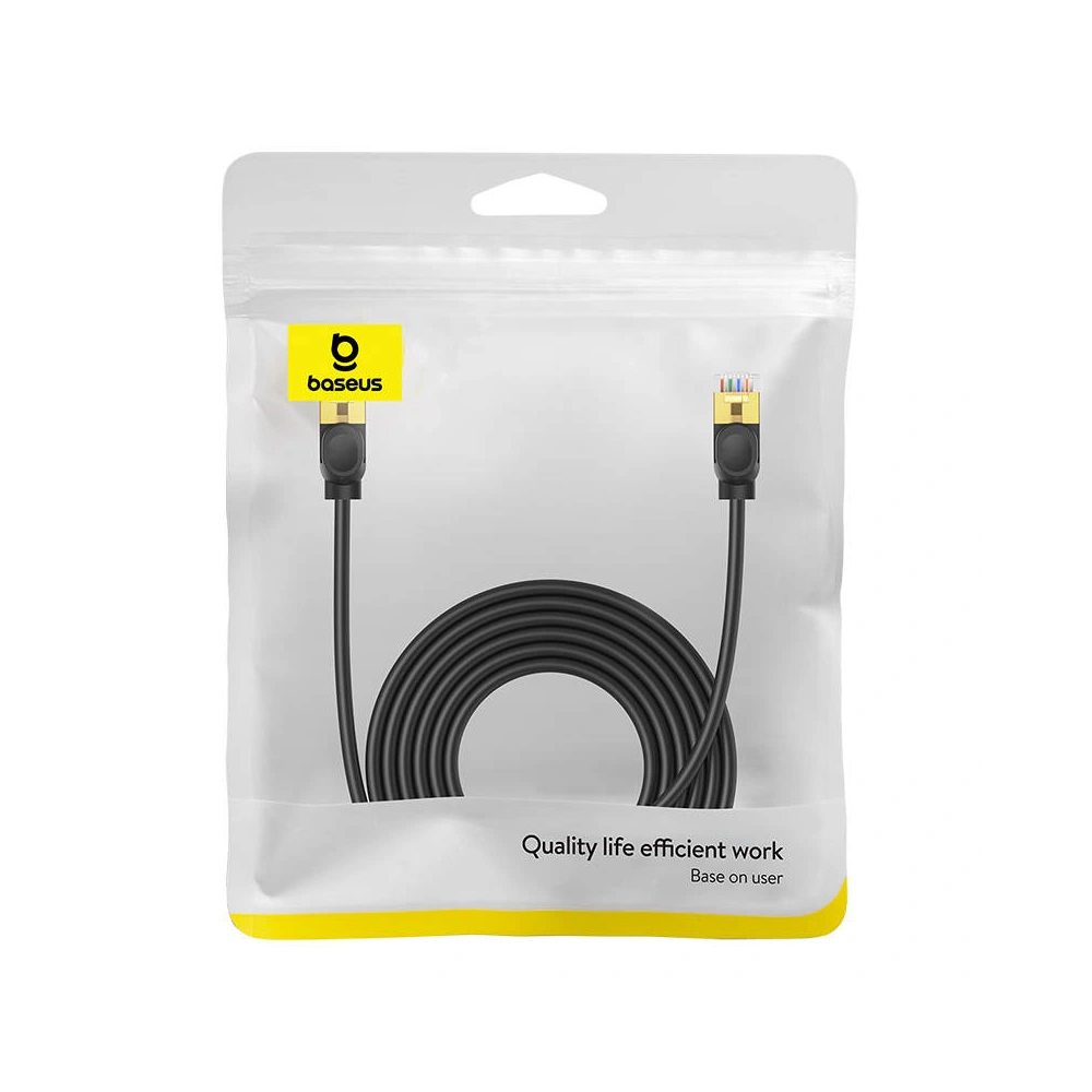 Hurtownia GSM - Hálózati kábel Baseus High Speed, Ethernet RJ45, 10 Gbps, Cat.7, 5m (fekete) - BSU4612 - {ean13} - Hurt