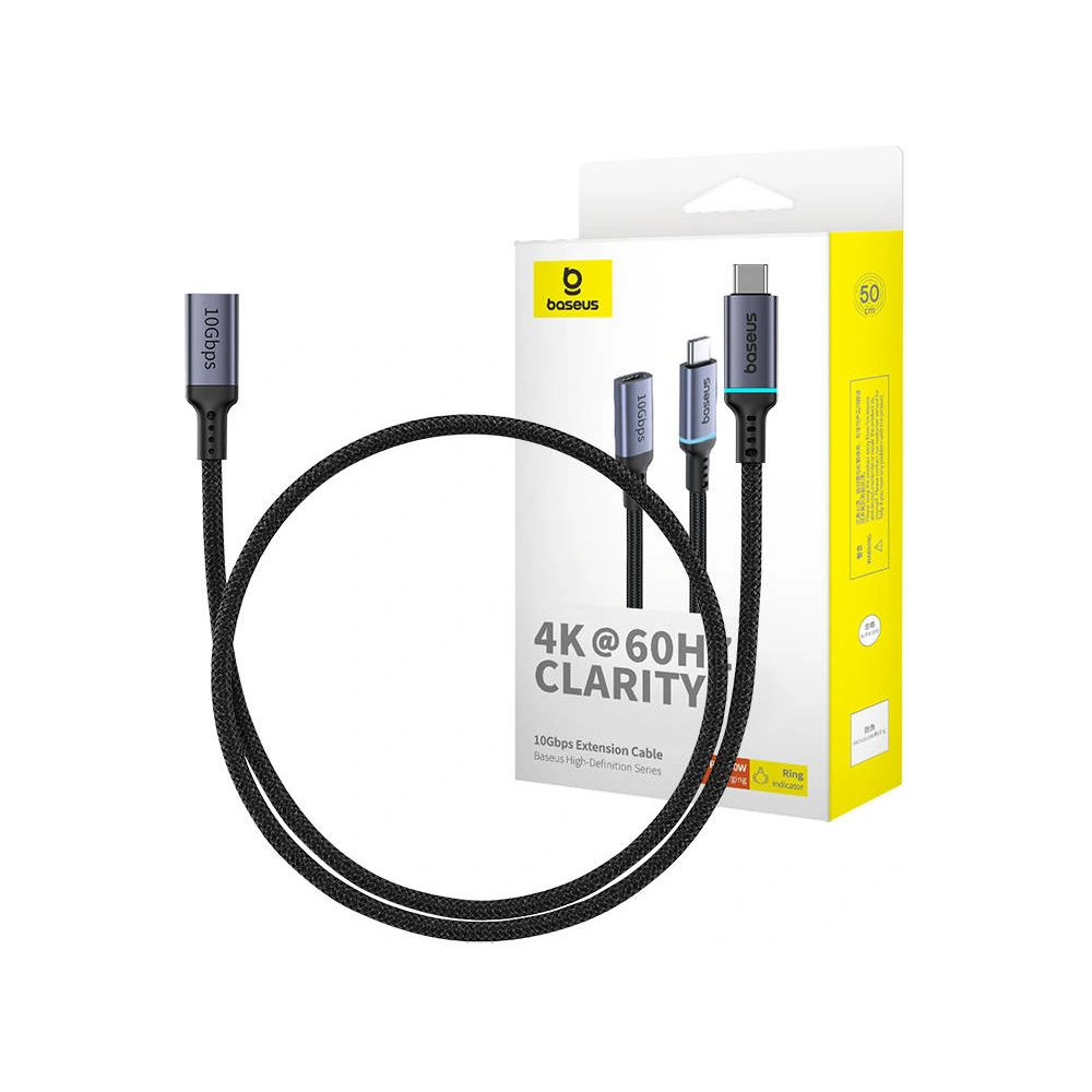 Hurtownia GSM - Prodloužení kabelu Baseus USB-C samec na samici High Definition, 10Gbps, 0,5m (černý) - BSU4613 - {ean13} - Hurt