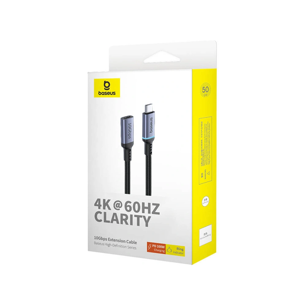 Hurtownia GSM - Prodloužení kabelu Baseus USB-C samec na samici High Definition, 10Gbps, 0,5m (černý) - BSU4613 - {ean13} - Hurt