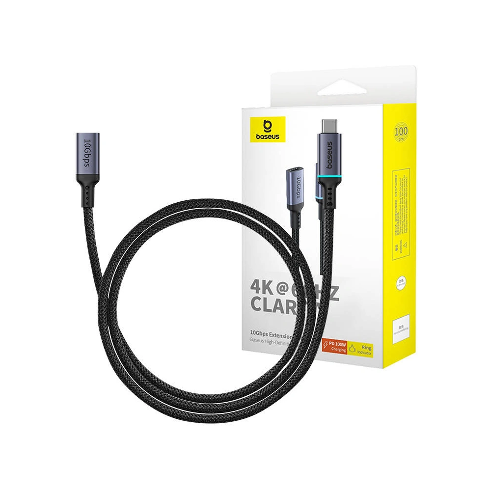 Hurtownia GSM - Kábel meghosszabbítása Baseus USB-C férfi női High Definition, 10Gbps, 1m (fekete) - BSU4614 - {ean13} - Hurt