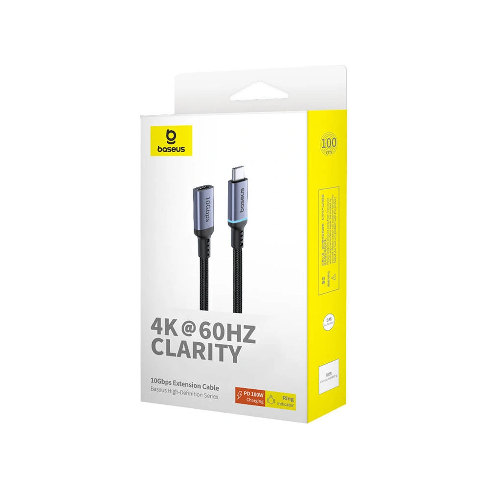 Hurtownia GSM - Prodloužení kabelu Baseus USB-C mužský na ženský High Definition, 10Gbps, 1m (černý) - BSU4614 - {ean13} - Hurt