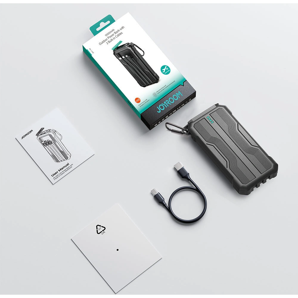 Hurtownia GSM - Powerbank Joyroom JR-L016 10000mAh + USB-C / micro USB / Lightning Kabel (schwarz) - JYR785 - {ean13} - Hurt