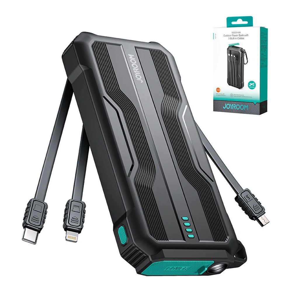 Hurtownia GSM - Powerbank Joyroom JR-L016 10000mAh + USB-C / micro USB / Lightning Kabel (schwarz) - JYR785 - {ean13} - Hurt