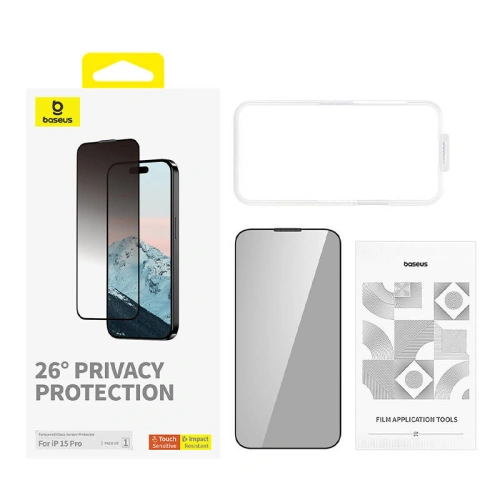 Szkło prywatyzujące Baseus Diamond Apple iPhone 15 Pro