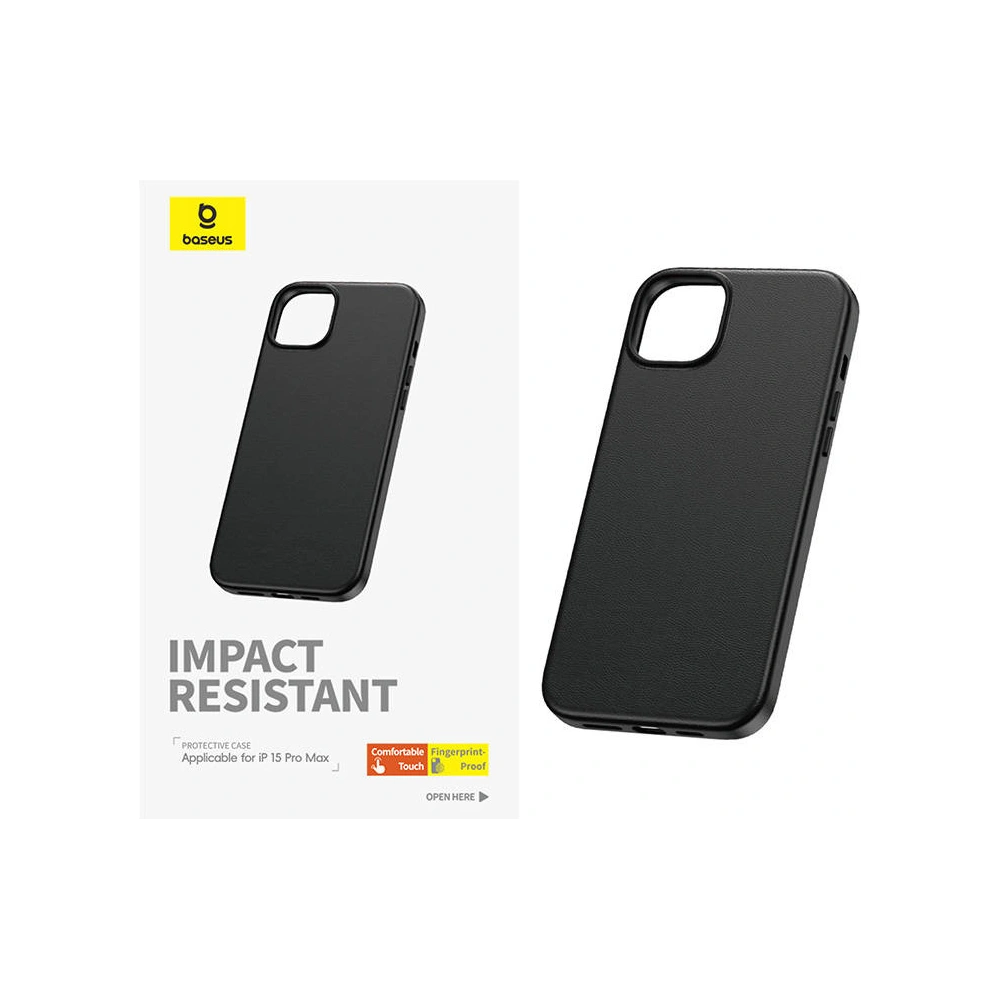 Hurtownia GSM - Etui Baseus Fauxther Series Apple iPhone 15 Pro Max (Černá) - BSU4643 - {ean13} - Hurt