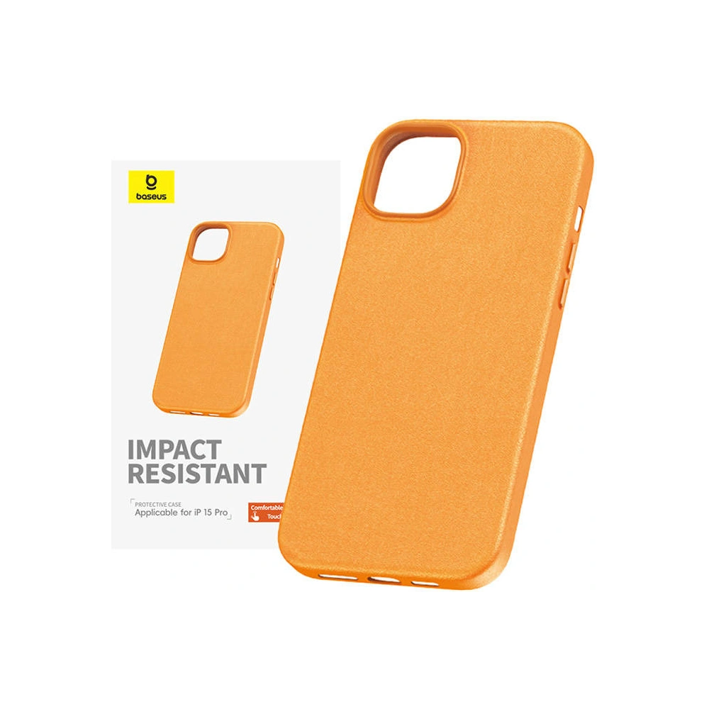 Hurtownia GSM - Etui Baseus Fauxther Series Apple iPhone 15 Pro Max (Pomarańczowy) - BSU4644 - {ean13} - Hurt