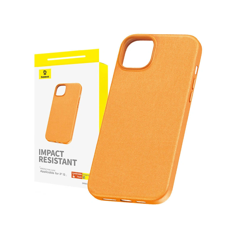Hurtownia GSM - Etui Baseus Fauxther Series Apple iPhone 15 (Pomarańczowy) - BSU4645 - {ean13} - Hurt