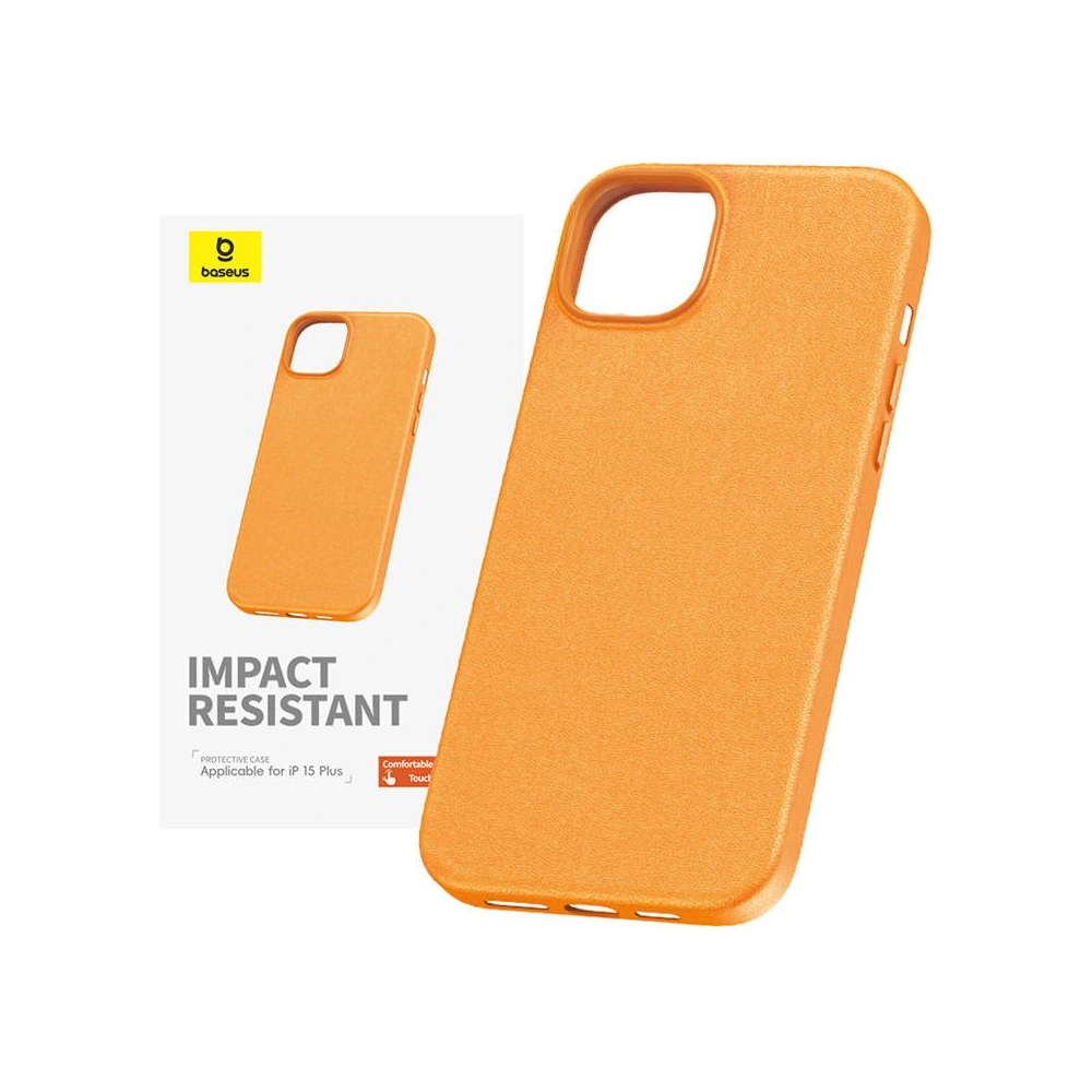 Hurtownia GSM - Case Baseus Fauxther Series Apple iPhone 15 Plus / 14 Plus (Orange) - BSU4647 - {ean13} - Hurt