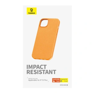 Hurtownia GSM - Etui Baseus Fauxther Series Apple iPhone 15 Plus / 14 Plus (Oranžový) - BSU4647 - {ean13} - Hurt
