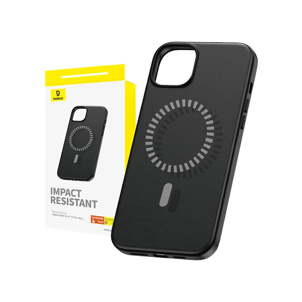 Hurtownia GSM - Etui Baseus Fauxther Series Apple iPhone 15 Pro Max (Czarne) - BSU4650 - {ean13} - Hurt