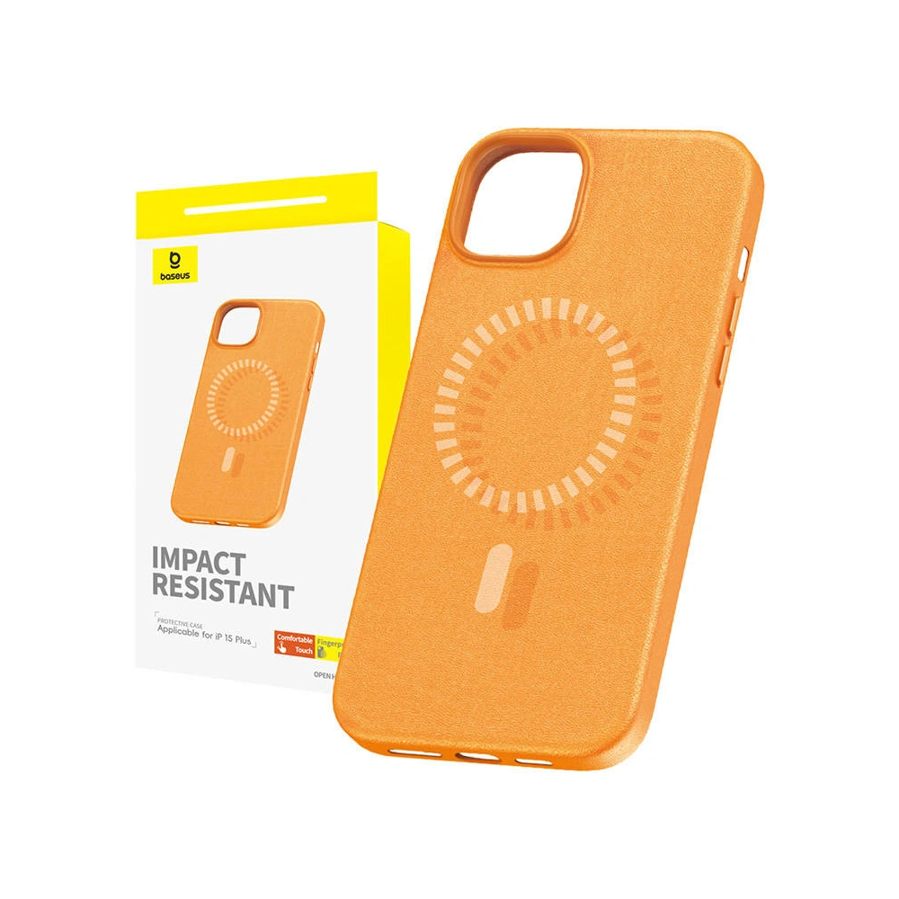 Hurtownia GSM - Etui Baseus Fauxther Series Apple iPhone 15 Plus / 14 Plus (Portocalie) - BSU4652 - {ean13} - Hurt