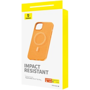 Etui Baseus Fauxther Series Apple iPhone 15 Pro (Pomarańczowe)