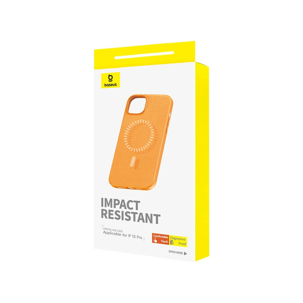 Hurtownia GSM - Etui Baseus Fauxther Series Apple iPhone 15 Pro (Pomarańczowe) - BSU4654 - {ean13} - Hurt