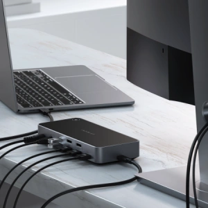 Hurtownia GSM - 4K monitorok dokkoló állomása Satechi Triple 4K Display Docking Station (3x4K/60Hz,100W,2xDP1.4,3xHDMI2.0) - STH92 - {ean13} - Hurt