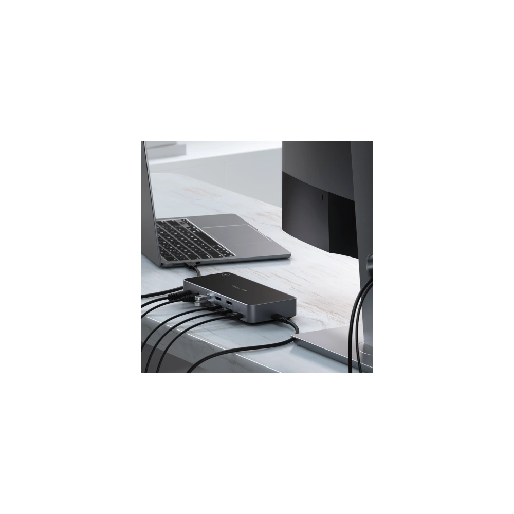 Hurtownia GSM - Stație de andocare pentru monitoare 4K Satechi Triple 4K Display Docking Station (3x4K/60Hz,100W,2xDP1.4,3xHDMI2.0) - STH92 - {ean13} - Hurt