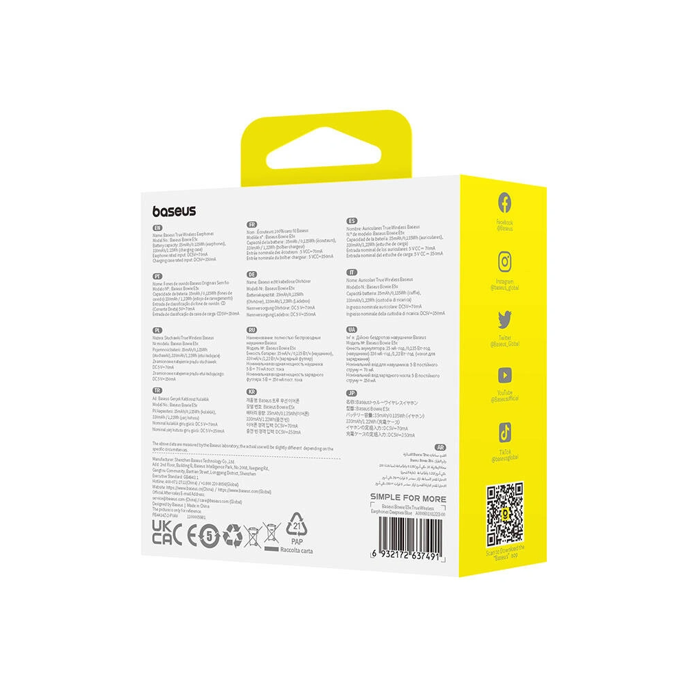 Hurtownia GSM - Sluchátka TWS Baseus Bowie E5x BT 5.3 (modrá) - BSU4661 - {ean13} - Hurt