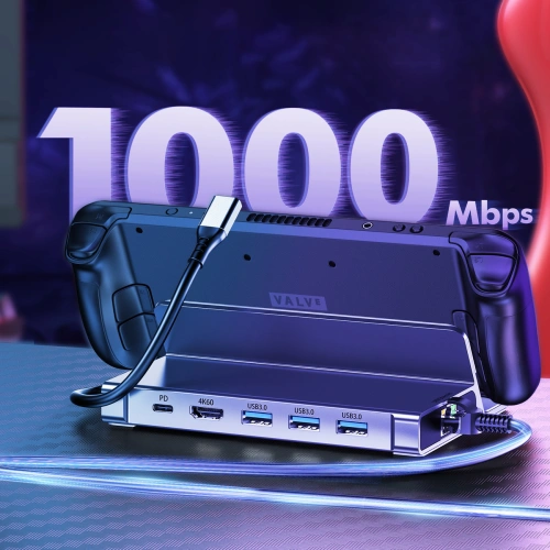 HUB Choetech M52 do Valve Steam Deck LCD / OLED adapter USB-C / USB-C PD, USB-A, HDMI, RJ45 szary