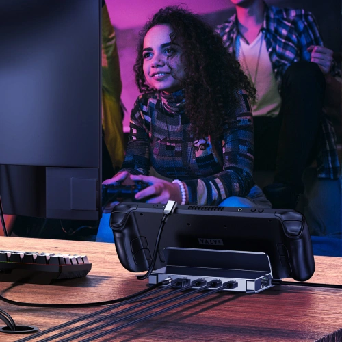 HUB Choetech M52 do Valve Steam Deck LCD / OLED adapter USB-C / USB-C PD, USB-A, HDMI, RJ45 szary