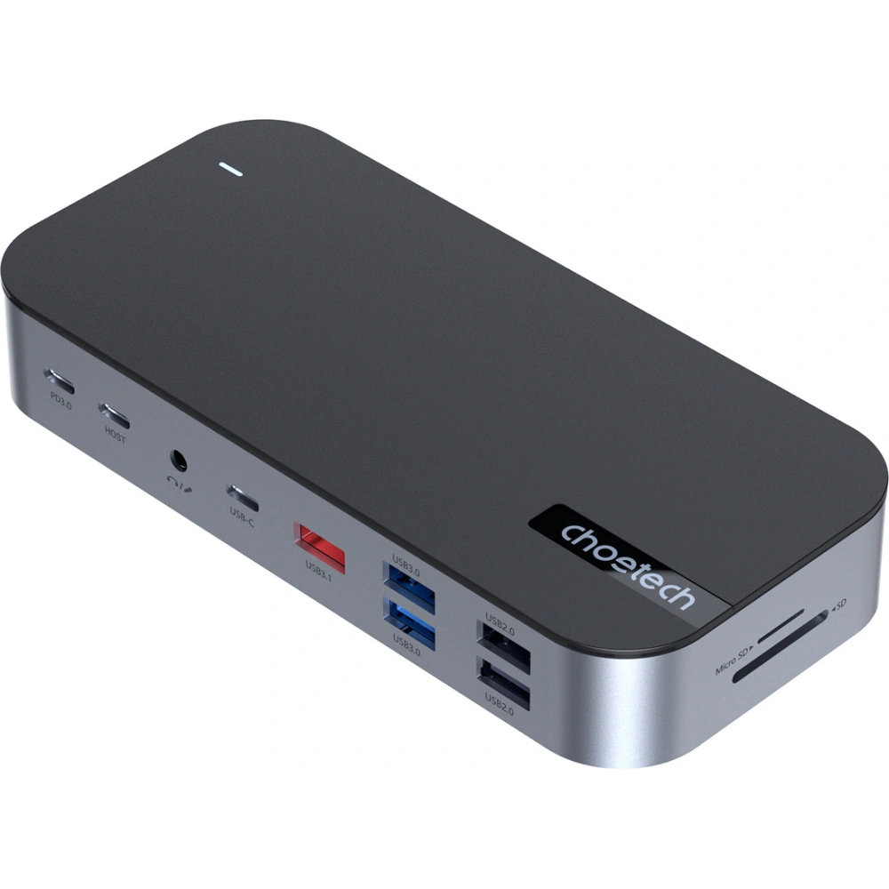 Hurtownia GSM - HUB Choetech M52 Adapter USB-C / USB-C PD, USB-C, USB-A, HDMI, VGA, DP, SD, TF, RJ45, AUX grau - CHT191 - {ean13} - Hurt