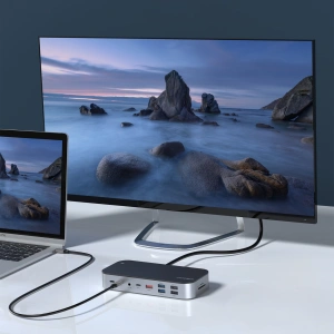 Hurtownia GSM - HUB Choetech M52 adaptér USB-C / USB-C PD, USB-C, USB-A, HDMI, VGA, DP, SD, TF, RJ45, AUX šedý - CHT191 - {ean13} - Hurt