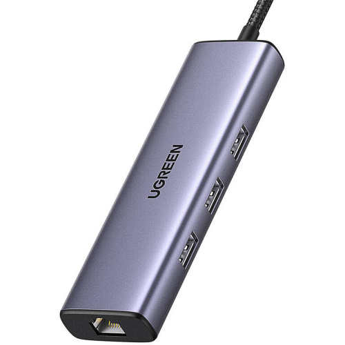 Hurtownia Ugreen - 6941876215980 - UGR1711 - HUB UGREEN CM512 adapter USB-C / 3x USB A 3.0, HDMI, RJ45, PD - B2B homescreen