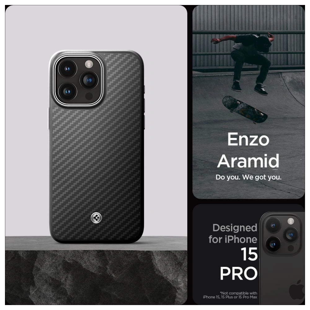 Hurtownia GSM - Etui Spigen Enzo Aramid Mag MagSafe Apple iPhone 15 Pro Matná černá - SPN3132 - {ean13} - Hurt