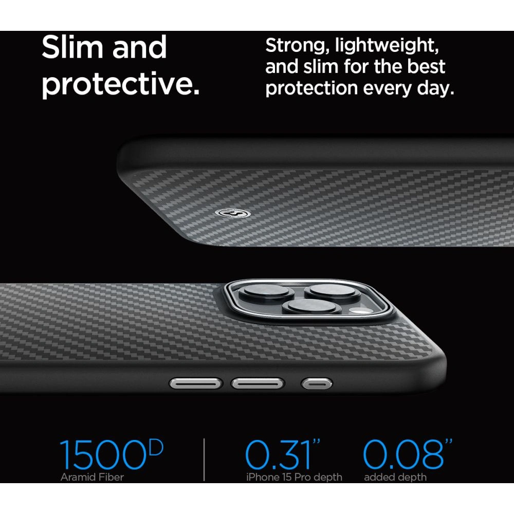 Hurtownia GSM - Etui Spigen Enzo Aramid Mag MagSafe Apple iPhone 15 Pro Matná černá - SPN3132 - {ean13} - Hurt