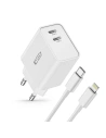 Hurtownia GSM - Hálózati töltő Tech-Protect C35W, 2xUSB-C, PD, 35W + fehér lightning kábel - THP2362 - {ean13} - Hurt