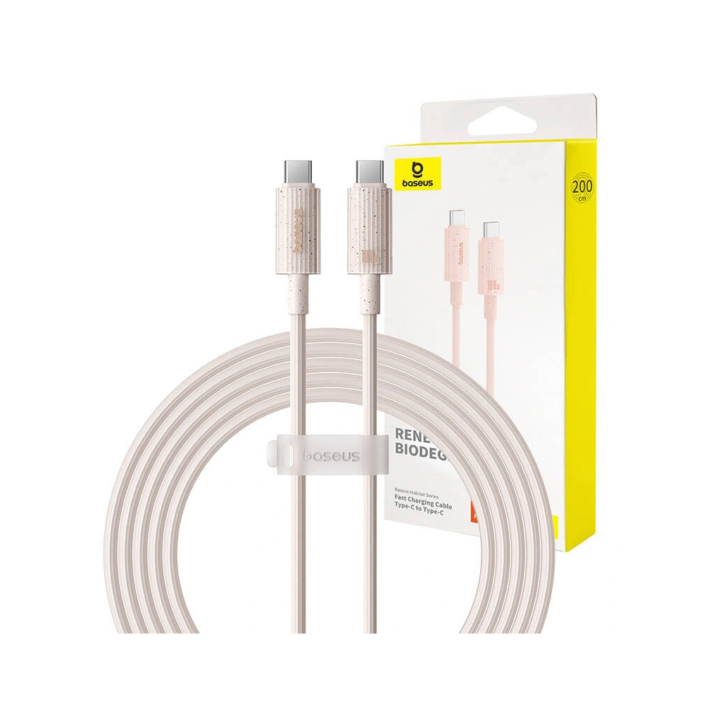 Hurtownia GSM - Kábel Baseus USB-C / USB-C Habitat Series 100W, PD, 2m (rózsaszín) - BSU4664 - {ean13} - Hurt