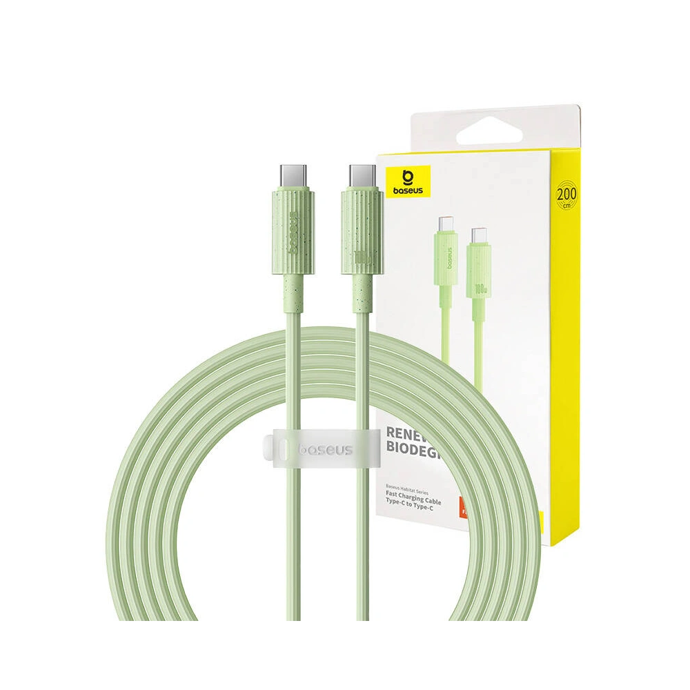 Hurtownia GSM - Kábel Baseus USB-C / USB-C Habitat Sorozat 100W, PD, 2m (zöld) - BSU4665 - {ean13} - Hurt