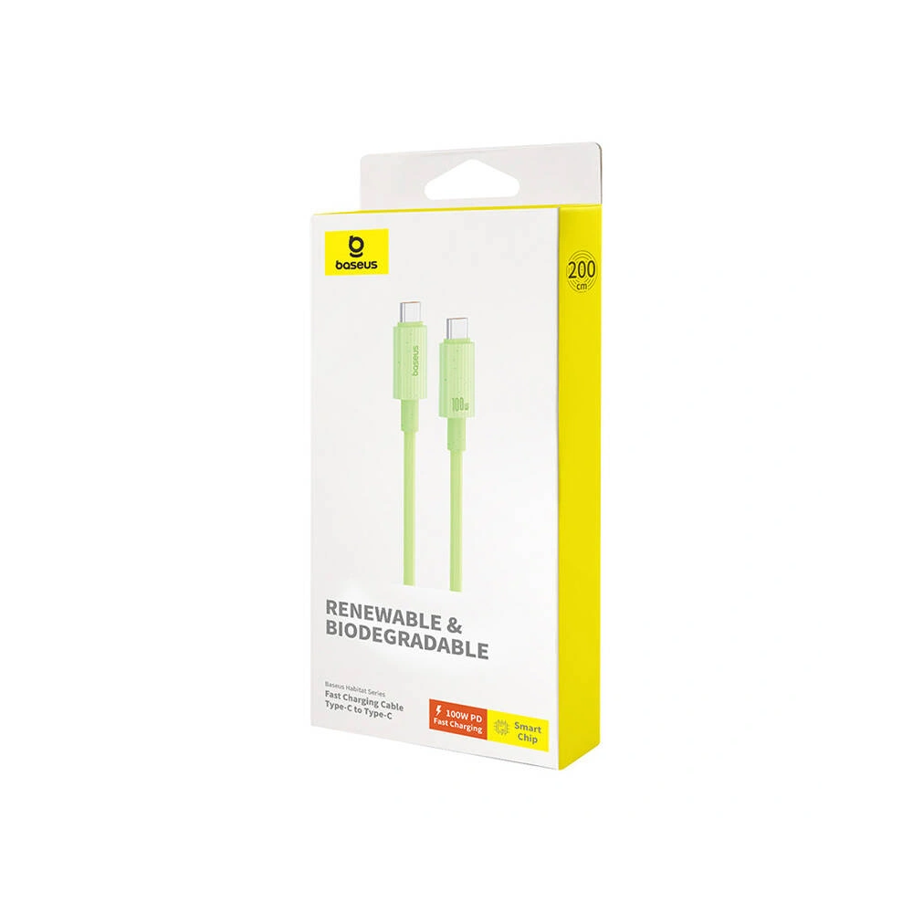 Hurtownia GSM - Kábel Baseus USB-C / USB-C Habitat Sorozat 100W, PD, 2m (zöld) - BSU4665 - {ean13} - Hurt