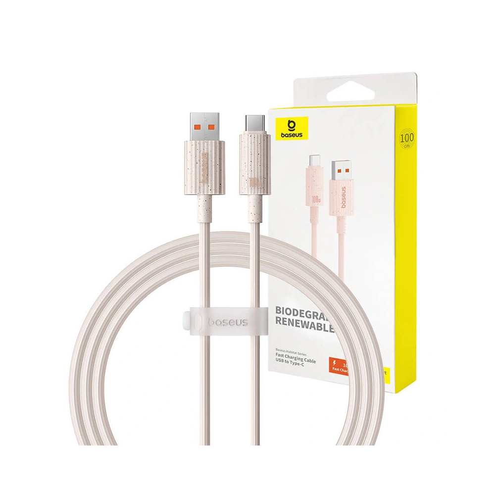Hurtownia GSM - Kabel Baseus USB-A / USB-C Habitat Series 100W, PD, 1m (růžový) - BSU4666 - {ean13} - Hurt