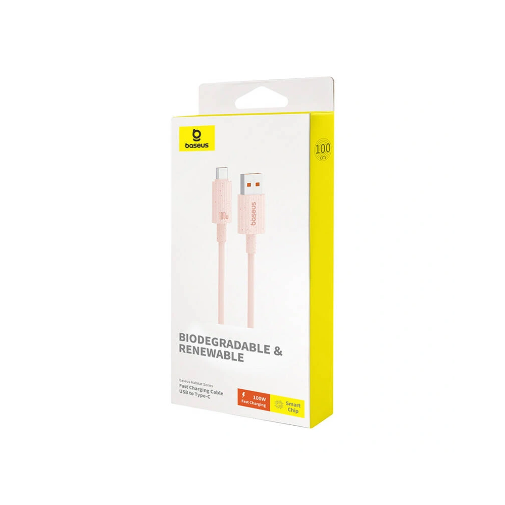 Hurtownia GSM - Kabel Baseus USB-A / USB-C Habitat Series 100W, PD, 1m (růžový) - BSU4666 - {ean13} - Hurt