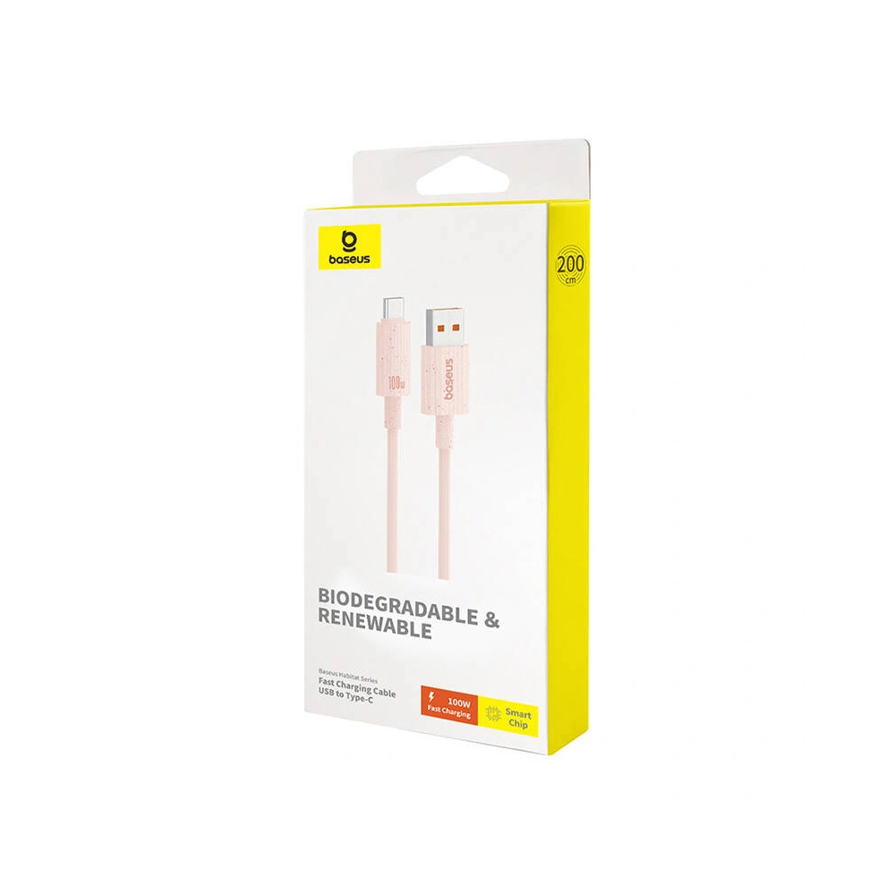 Hurtownia GSM - Kabel Baseus USB-A / USB-C Habitat Series 100W, PD, 2m (růžový) - BSU4667 - {ean13} - Hurt