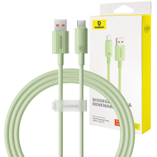 Hurtownia Baseus - 6932172642976 - BSU4668 - Kabel Baseus USB-A / USB-C Habitat Series 100W, PD, 1m (zielony) - B2B homescreen