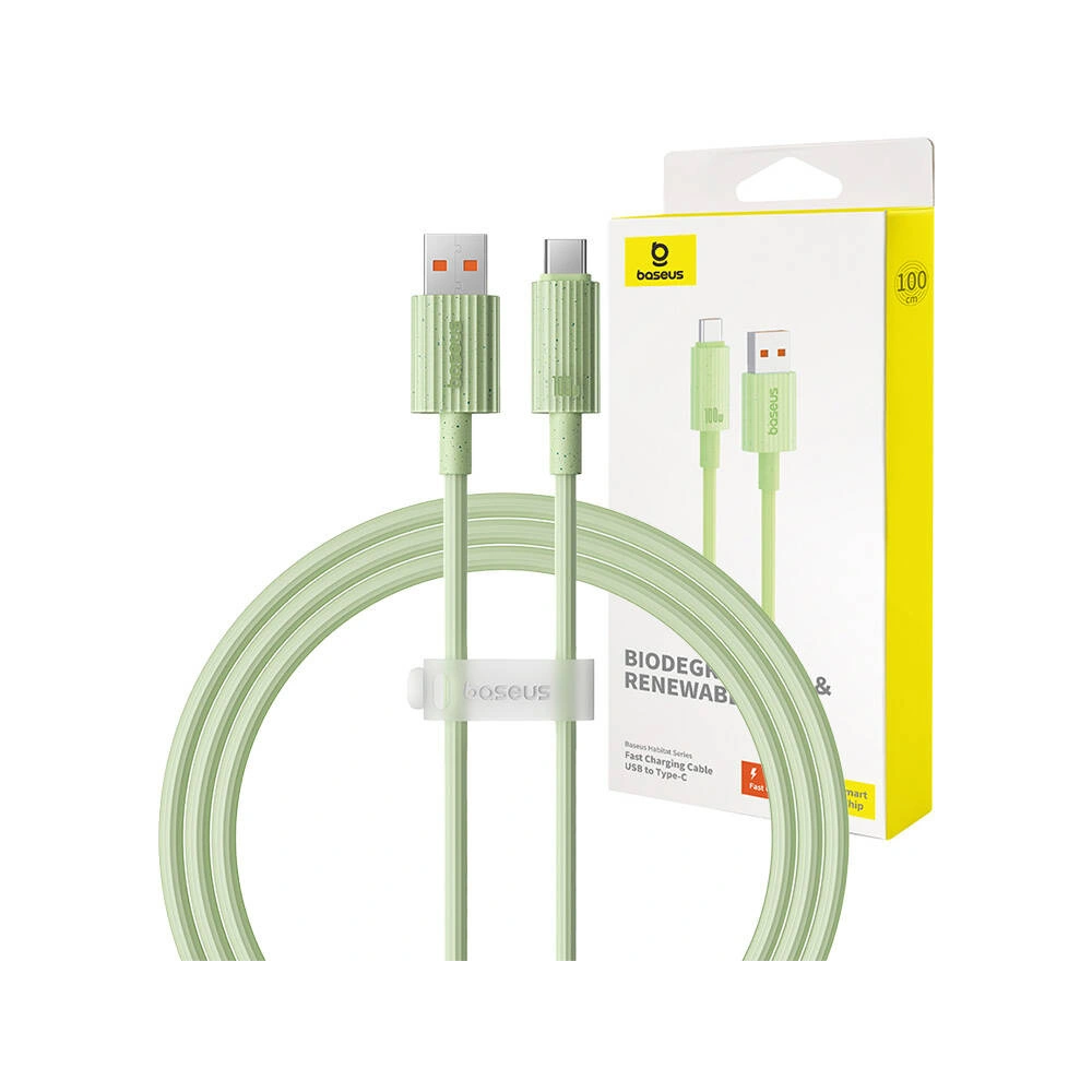 Hurtownia GSM - Kabel Baseus USB-A / USB-C Habitat Series 100W, PD, 1m (zelený) - BSU4668 - {ean13} - Hurt