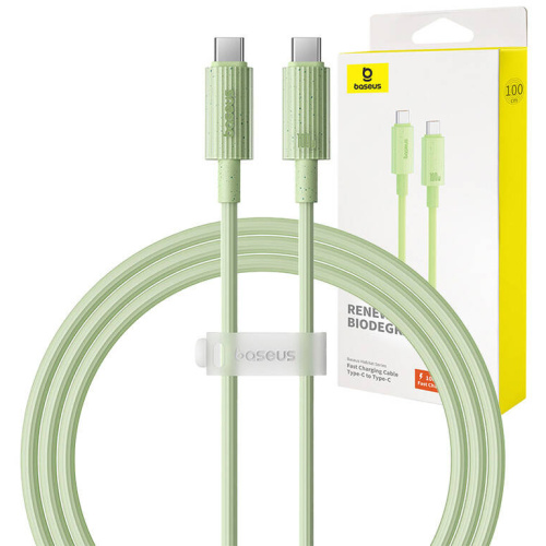 Baseus Distributor - 6932172643010 - BSU4670 - Baseus USB-C / USB-C Habitat Series 100W, PD, 1m cable (green) - B2B homescreen