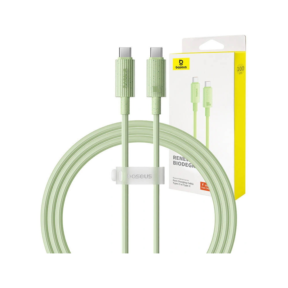 Hurtownia GSM - Kábel Baseus USB-C / USB-C Habitat Series 100W, PD, 1m (zöld) - BSU4670 - {ean13} - Hurt