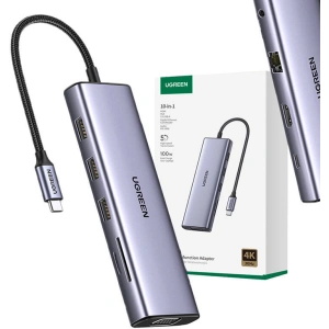 Hurtownia GSM - HUB UGREEN CM498 adaptér 10w1 USB-C / 3xUSB-A 3.0, HDMI, VGA, RJ45, SD/TF, AUX3.5mm, PD - UGR1712 - {ean13} - Hurt