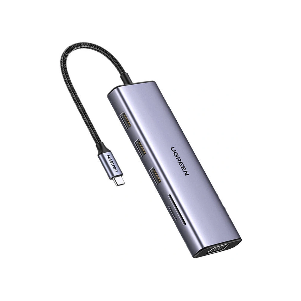 Hurtownia GSM - HUB UGREEN CM498 adaptér 10w1 USB-C / 3xUSB-A 3.0, HDMI, VGA, RJ45, SD/TF, AUX3.5mm, PD - UGR1712 - {ean13} - Hurt