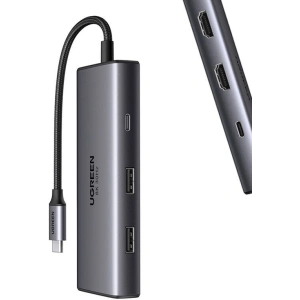 Hurtownia GSM - HUB UGREEN CM498 adaptér 6v1 USB-C / 2x USB-A 3.0, USB-C 3.0, 2xHDMI, PD - UGR1714 - {ean13} - Hurt
