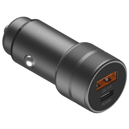 Ładowarka samochodowa ENERGEA Alu Drive PD20+ USB-A, USB-C, PD, QC 3.0, 38W szary/gunmetal 